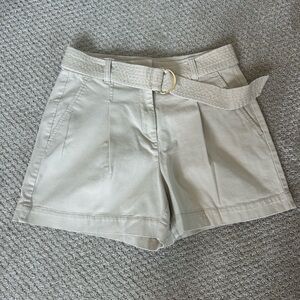 Loft high waisted khaki shorts, size 0, worn once, like new condition
